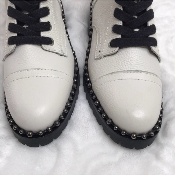 Sam Edelman 5 white Jennifer studded combat boot - Picture 8 of 14
